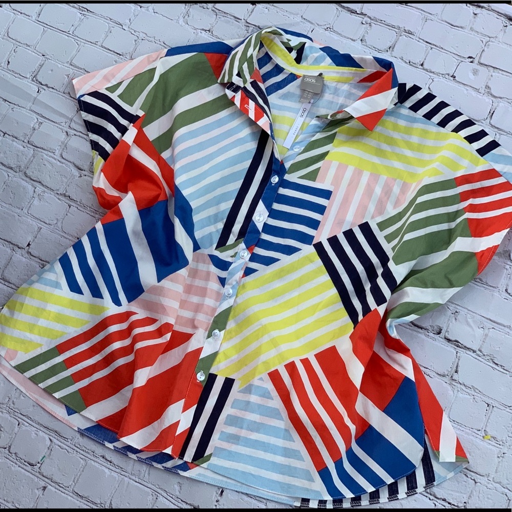 ASOS Curve striped color block top